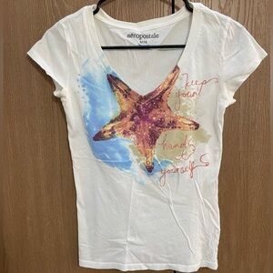 🚫SOLD🚫 Aeropostale Graphic Cotton Vneck Tshirt